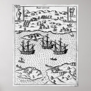 Port Desire   1626 (Engraving) Poster