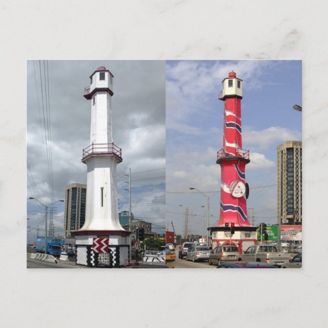 Port d'Espagne Phare, Carte postale Trinidad (Devant)