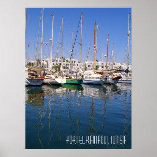 Port el Kantaoui Harbour Boats Tunisia Landscape Poster