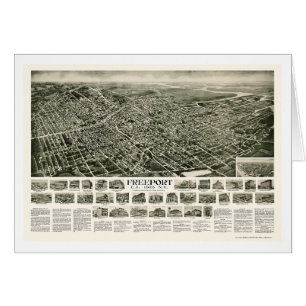Port franc, carte panoramique de NY - 1925