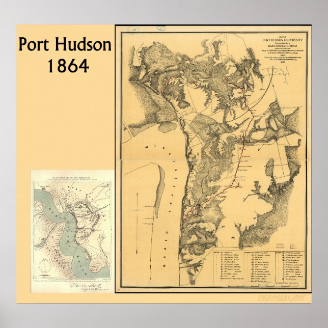 Port Hudson Maps Poster (Front)