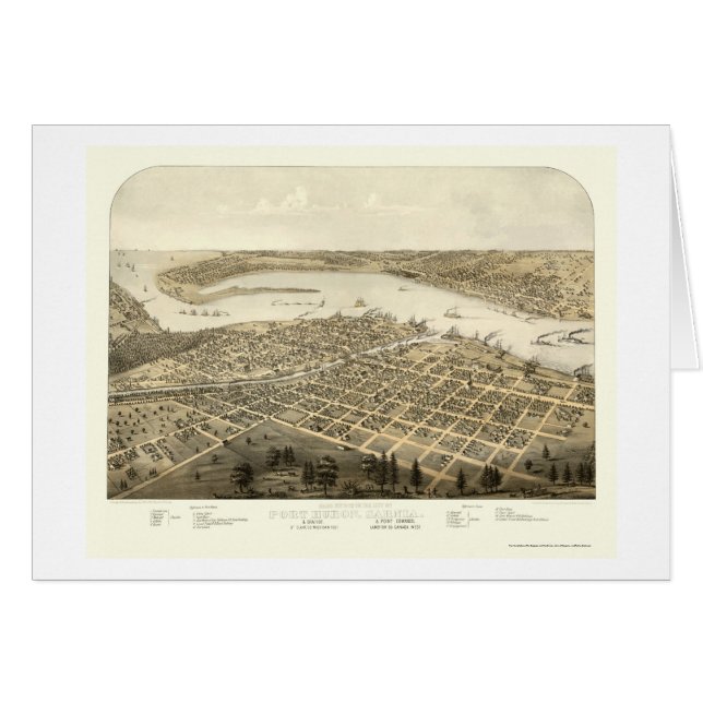 Port Huron, MI Panoramic Map - 1867 (Front Horizontal)