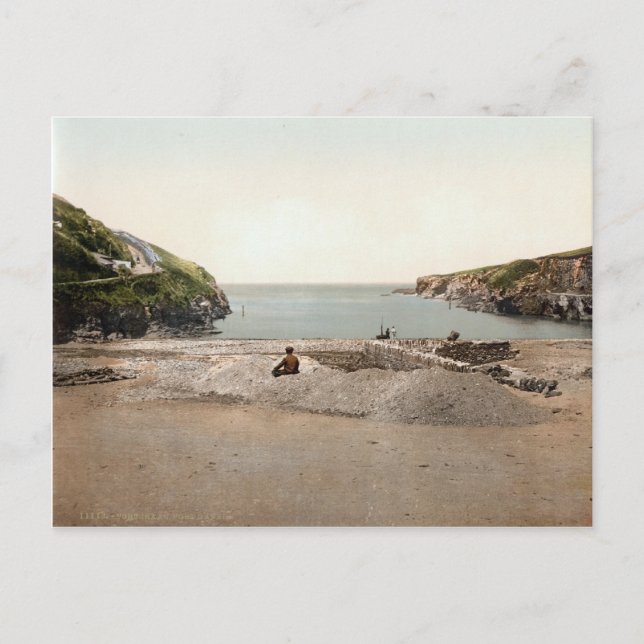 Port Isaac, Port Gavern, Cornwall, England c.1895 Postcard (Front)