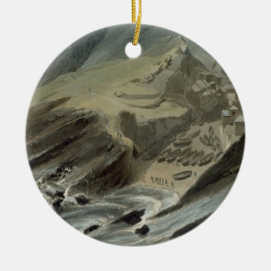 Port Looe, Cornwall, from 'A Voyage Around Great B Ceramic Ornament