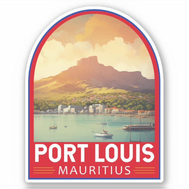Port Louis Mauritius Travel Art Vintage (Front)