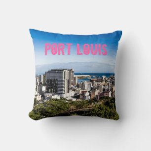 Port Louis Skyline Capital of Mauritius Throw Pillow