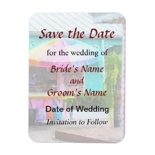 Port Lucaya Marketplace Bahamas Save the Date Magnet