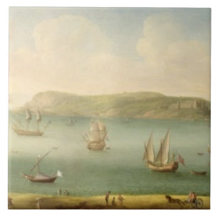 Port Mahon, Minorca, 1730's (oil on canvas) Tile