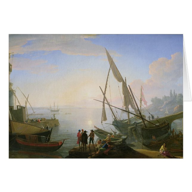 Port maritime avec le coucher du soleil (Devant horizontal)