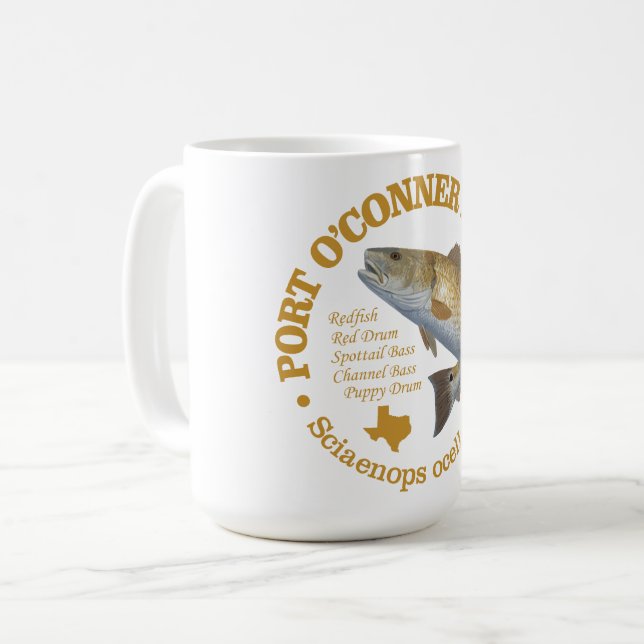 Port O'Conner (redfish) Coffee Mug (Front Left)