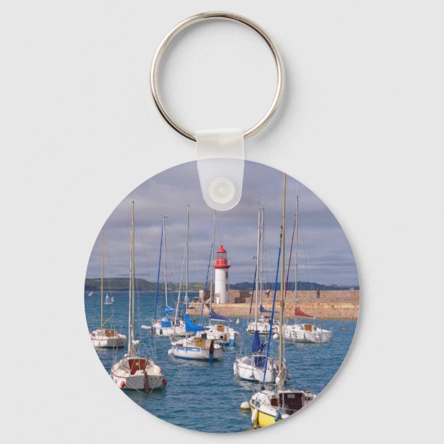 Port of Erquy in France Keychain (Front)
