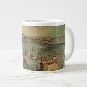 Port of Naples by Pieter Bruegel the Elder Large Coffee Mug