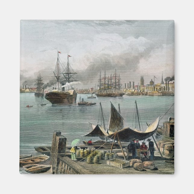 Port of New Orleans, engraved by D.G. Thompson Magnet (Front)