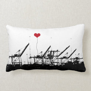 Port of Oakland Shipping Cranes Pillow