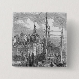 Port of Rotterdam, Holland 2 Inch Square Button