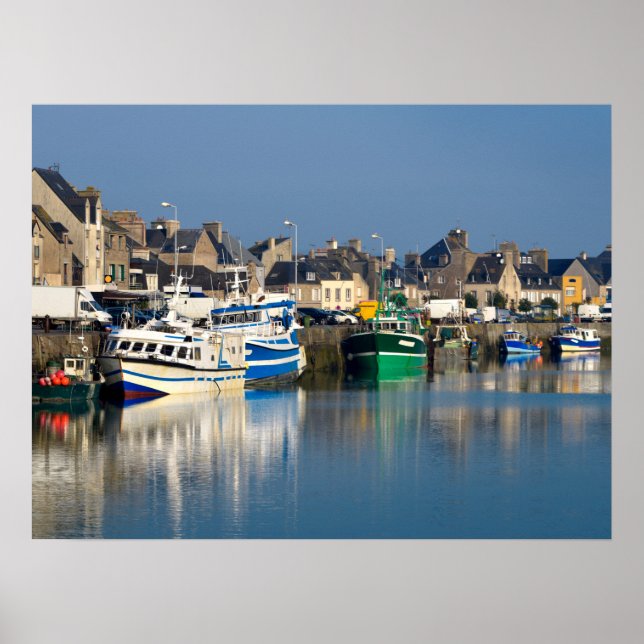 Port of Saint-Vaast-la-Hougue in France  Poster (Front)