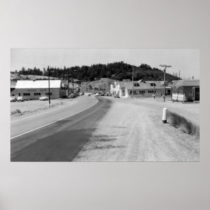 Port Orford, Oregon Town View Photograph Poster