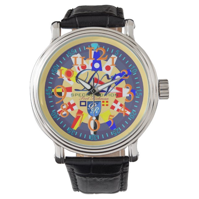 Port Richman Nautical Flag Holland Monogram Watch (Front)