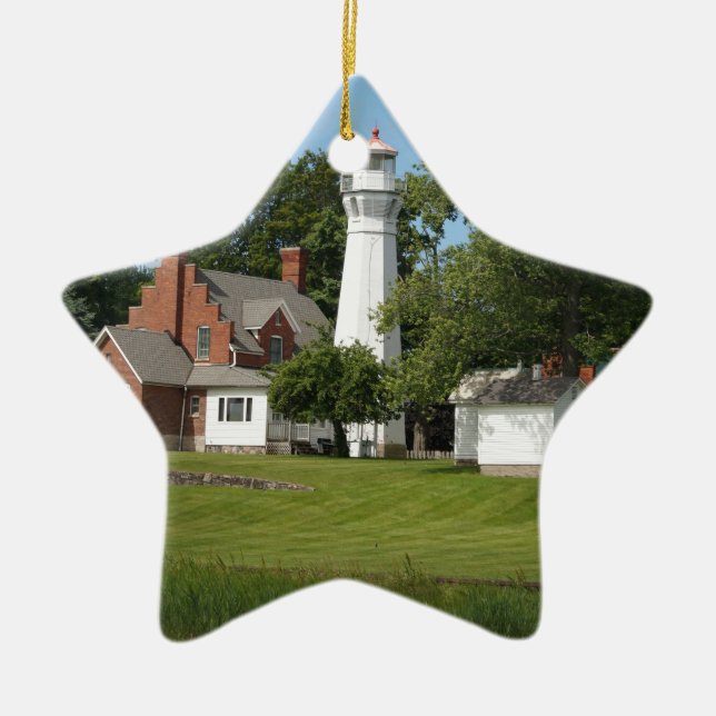 Port Sanilac Ceramic Ornament (Front)