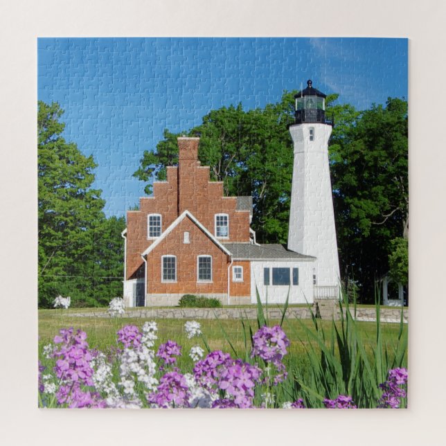 Port Sanilac Lighthouse Jigsaw Puzzle (Vertical)