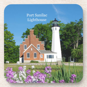 Port Sanilac Lighthouse set of 6 plastic coasters