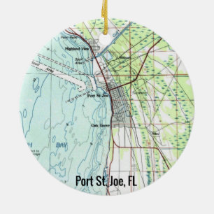 Port St. Joe Florida Map Ceramic Ornament