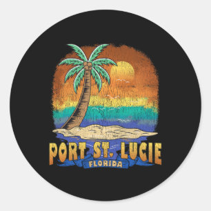 Port St. Lucie Florida Vintage Distressed Souvenir Classic Round Sticker