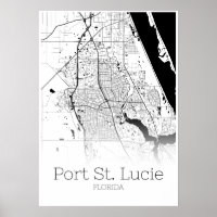 Port St. Lucie Map - Florida - City Map Poster