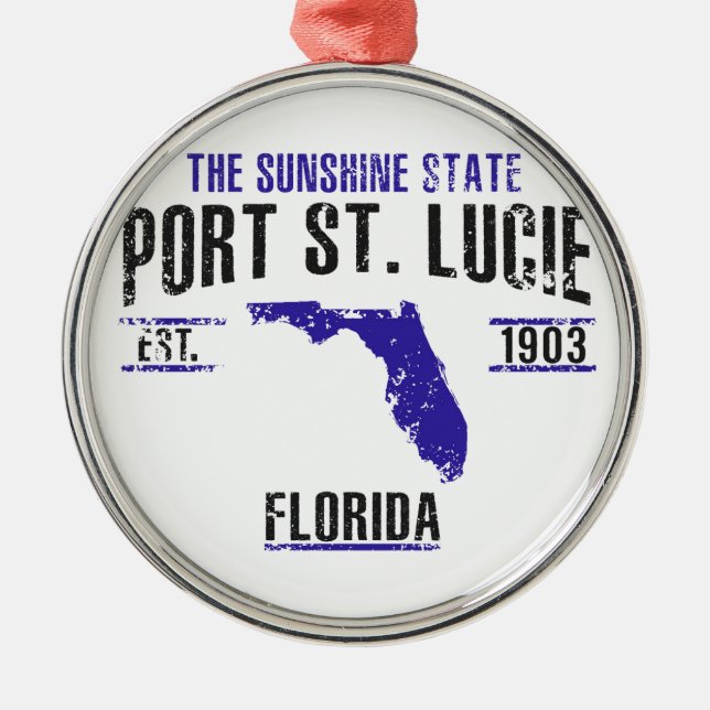 Port St. Lucie Metal Ornament (Front)