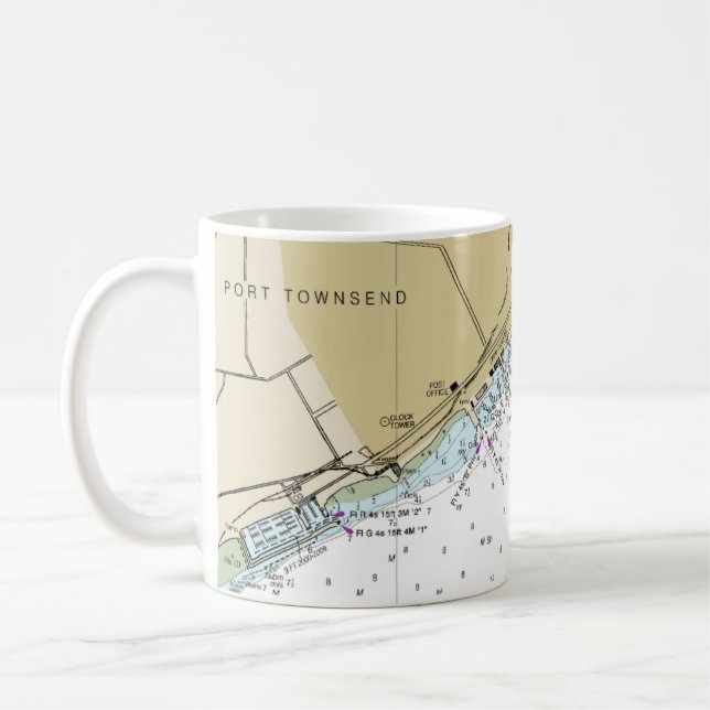 Port Townsend Nautical Chart Coffee Cup (Left)