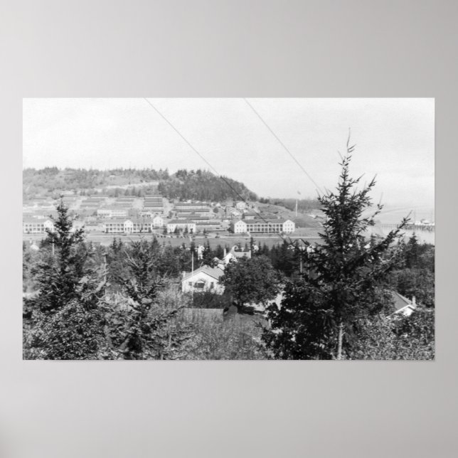Port Townsend, WA View Main Barracks Fort Warden Poster (Front)
