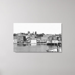 Port Townsend, WA Waterfront Town View Photograp Canvas Print