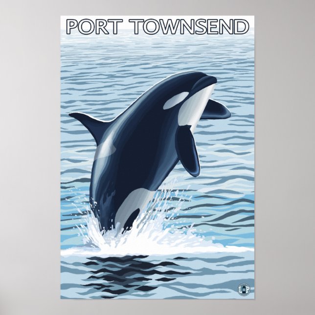 Port Townsend, WashingtonOrca Jumping Poster (Front)
