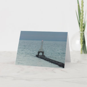 Port Washington Breakwater Light Greeting Card