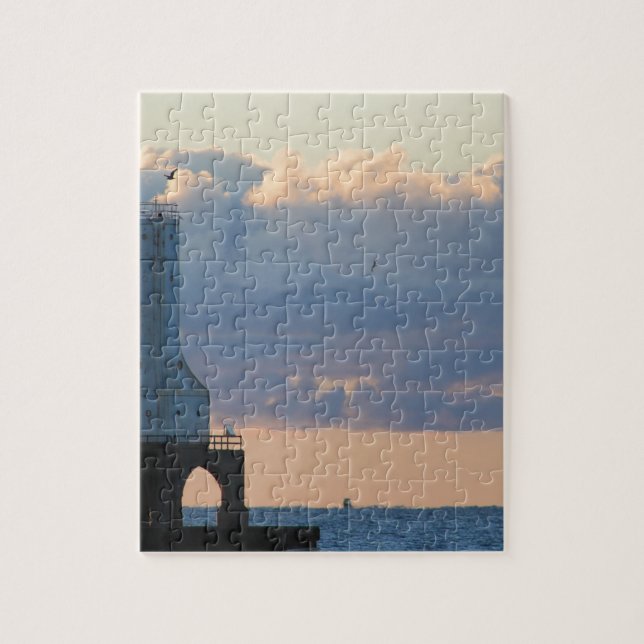 Port Washington, Wi. Lighthouse Jigsaw Puzzle (Vertical)