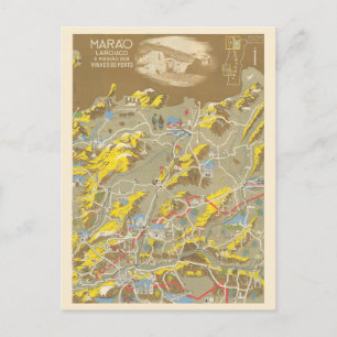 Port Wine Map of Portugal Postcard