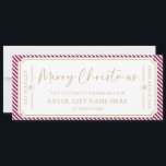 Port Wine Stripe Christmas Gift Voucher Card<br><div class="desc">This Christmas gift voucher design features a stripe design. The "Merry Christmas" heading is an image that cannot be edited. All of the other text is fully editable. For more advanced customization of this design, simply select the "Customize It" button above.</div>
