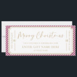 Port Wine Stripe Christmas Gift Voucher Card<br><div class="desc">This Christmas gift voucher design features a stripe design. The "Merry Christmas" heading is an image that cannot be edited. All of the other text is fully editable. For more advanced customization of this design,  simply select the "Customize It" button above.</div>