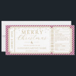 Port Wine Stripe Concert Ticket Gift Voucher Card<br><div class="desc">This fake Christmas concert gift voucher design features a stripe design. All of the text is fully editable. For more advanced customization of this design,  simply select the "Customize It" button above.</div>
