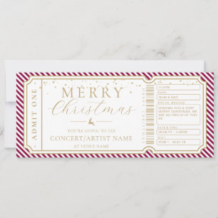 Port Wine Stripe Concert Ticket Gift Voucher Card
