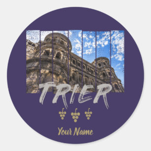 Porta Nigra in Trier vintage Moselle Souvenir Classic Round Sticker