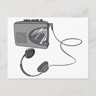 Portable Cassette Tape Player Postcard