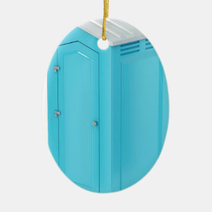 Portable chemical toilet ceramic ornament