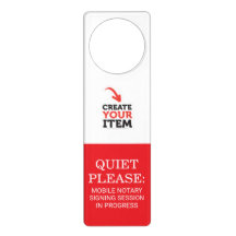 Portable Custom Logo Mobile Notary Quiet Please