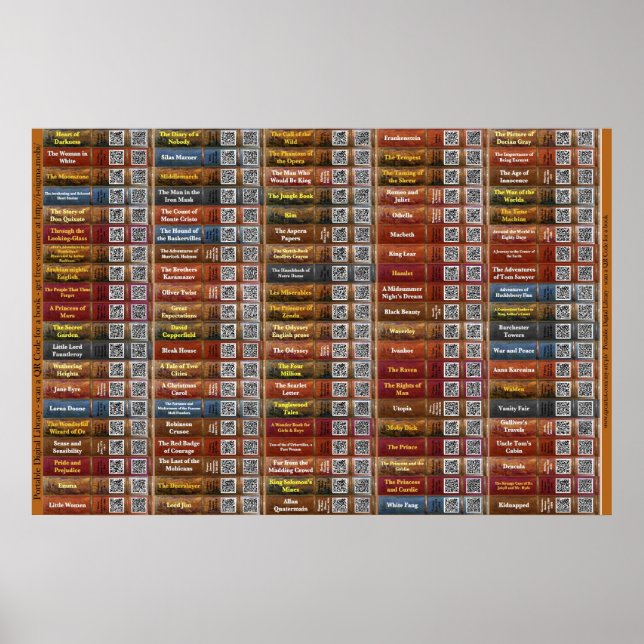 Portable QR Code Bookshelf Poster (Front)