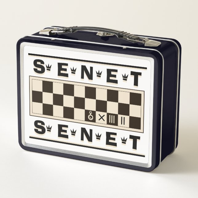 Portable Senet Board Chess Board Metal Lunchbox (Back)
