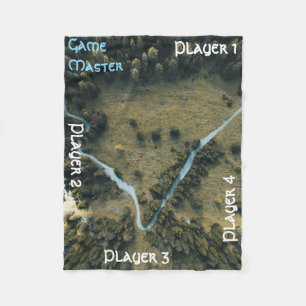 Portable Tabletop Map for Game Play: Wooded Stream Fleece Blanket