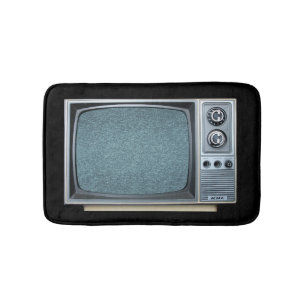 Portable Television with Static on Screen Bath Mat
