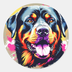 Portait Dog Rottweiler Classic Round Sticker