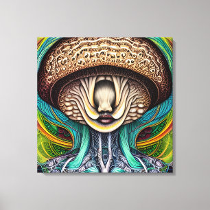 Portait of a Mushroom With Human Features Canvas Print